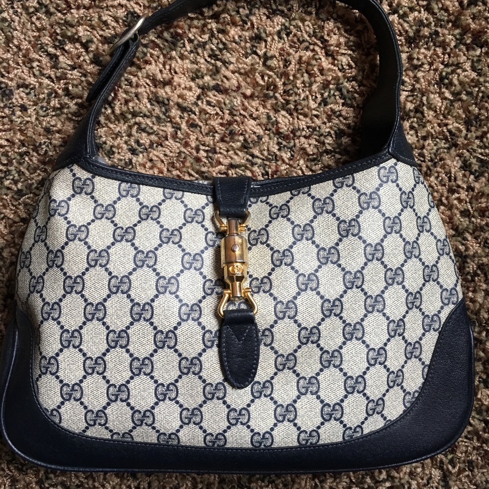 SALE! Gucci Jackie O Bag Navy Monogram
